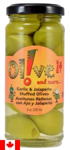Jalapeño And Garlic Stuffed Olives